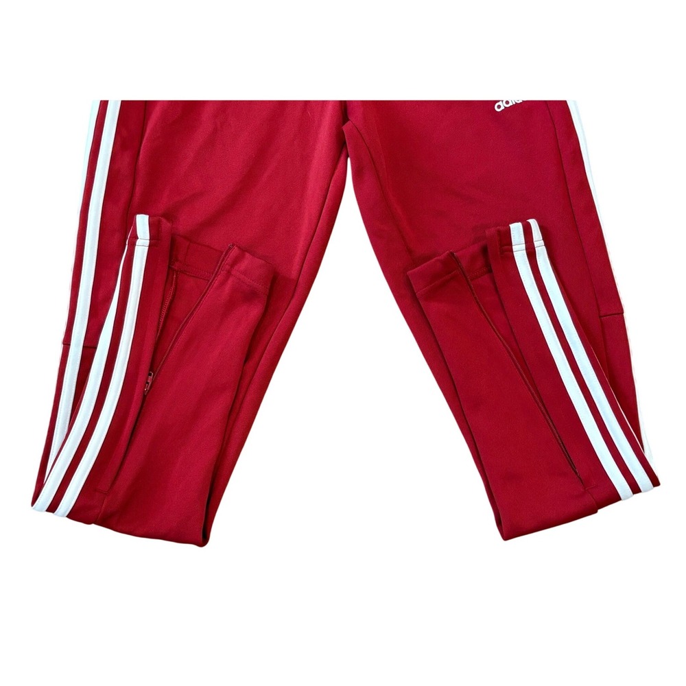 Adidas Track Pants Women XS Red Tiro 3-Stripe‎ Athletic Joggers Zipper Cuffs - Picture 4 of 9